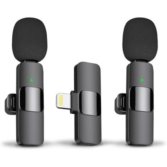 Professional Wireless Lavalier Lapel Microphone for iPhone, iPad - Cordless Mic